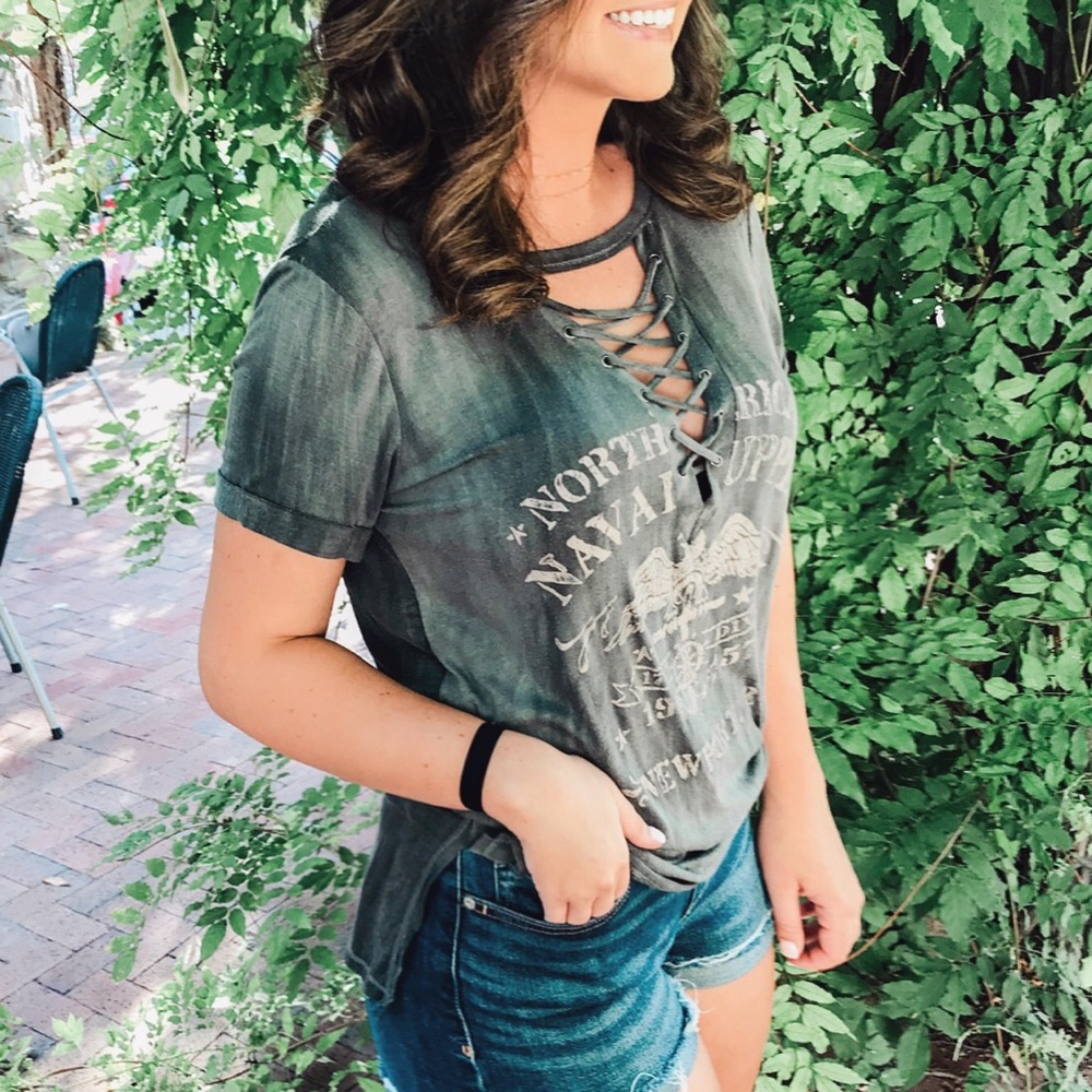 Altar’d State lace up t shirt